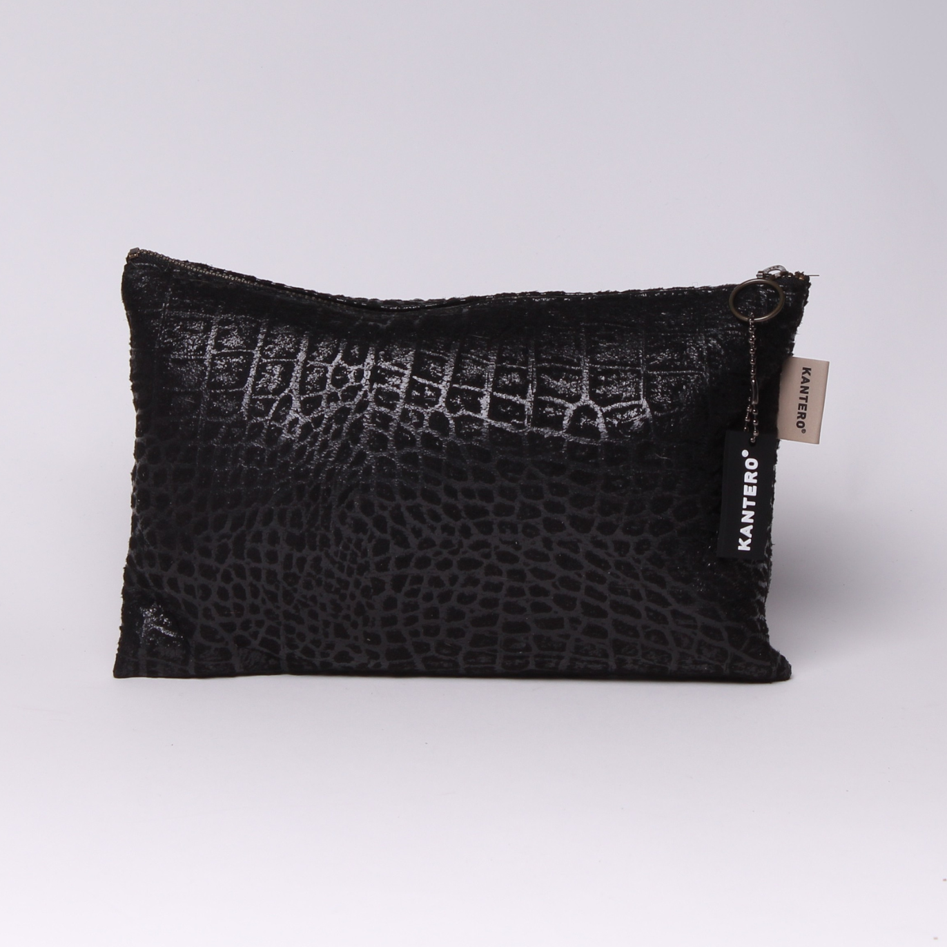 קלאץ' גדול הדפס תנין שחור