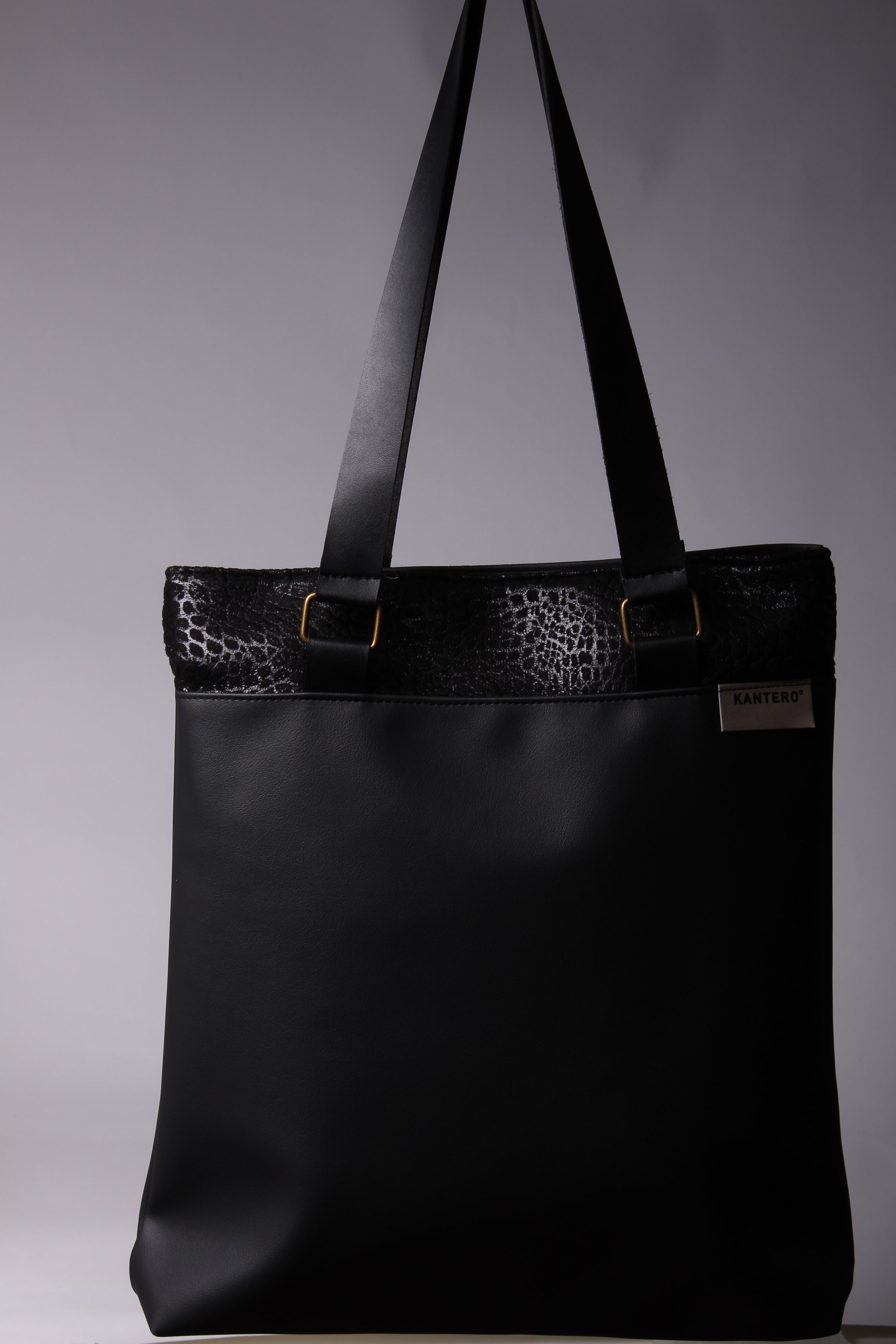 תיק כתף הדפס תנין שחור ושחור