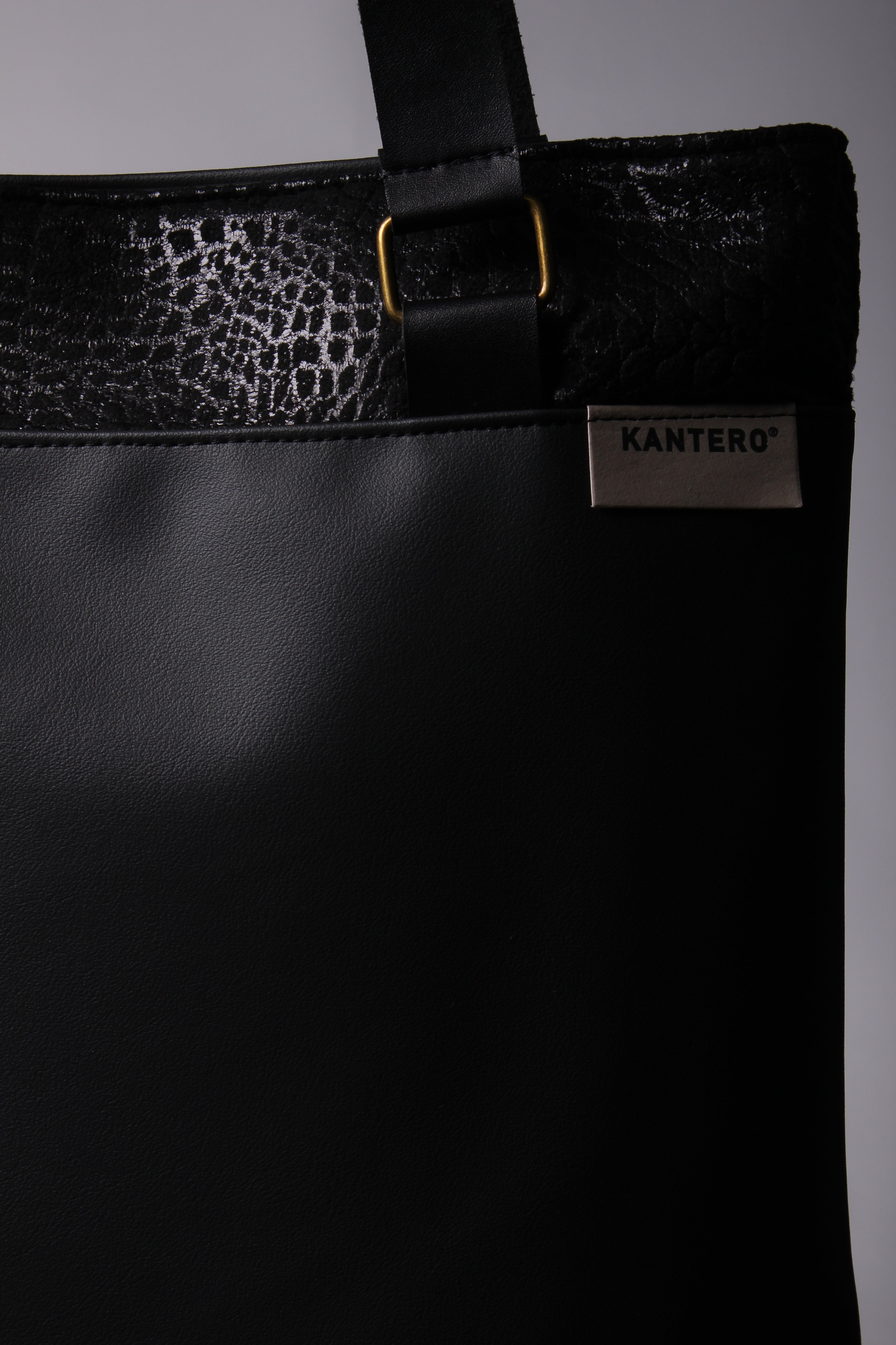 תיק כתף הדפס תנין שחור ושחור