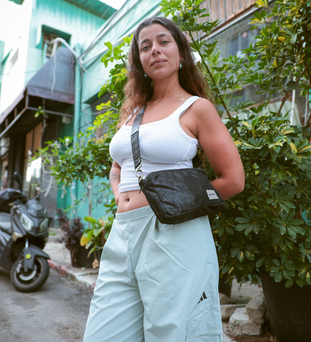 תיק צד קטן EDIT - שחור נצנצים