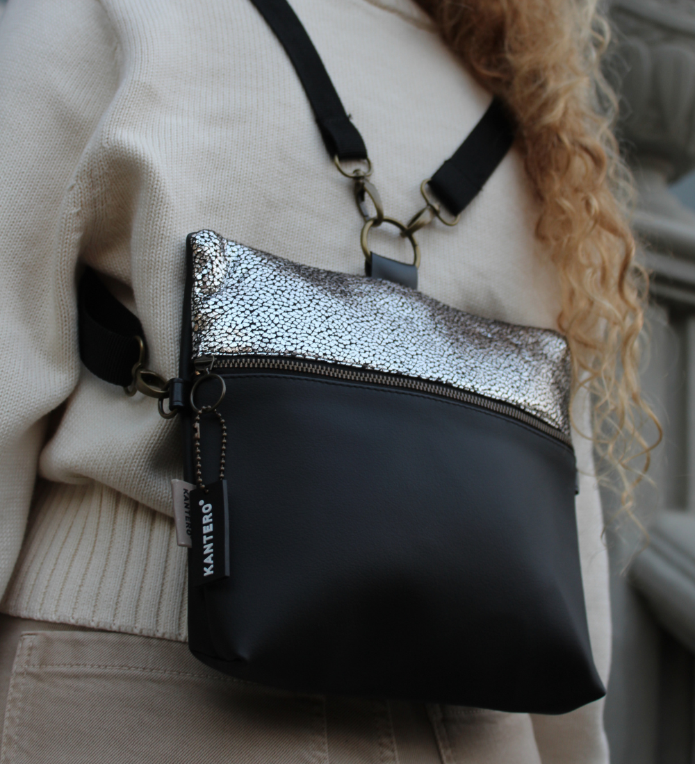 מיני 4 ב-1 נצנצים כסוף כהה ושחור