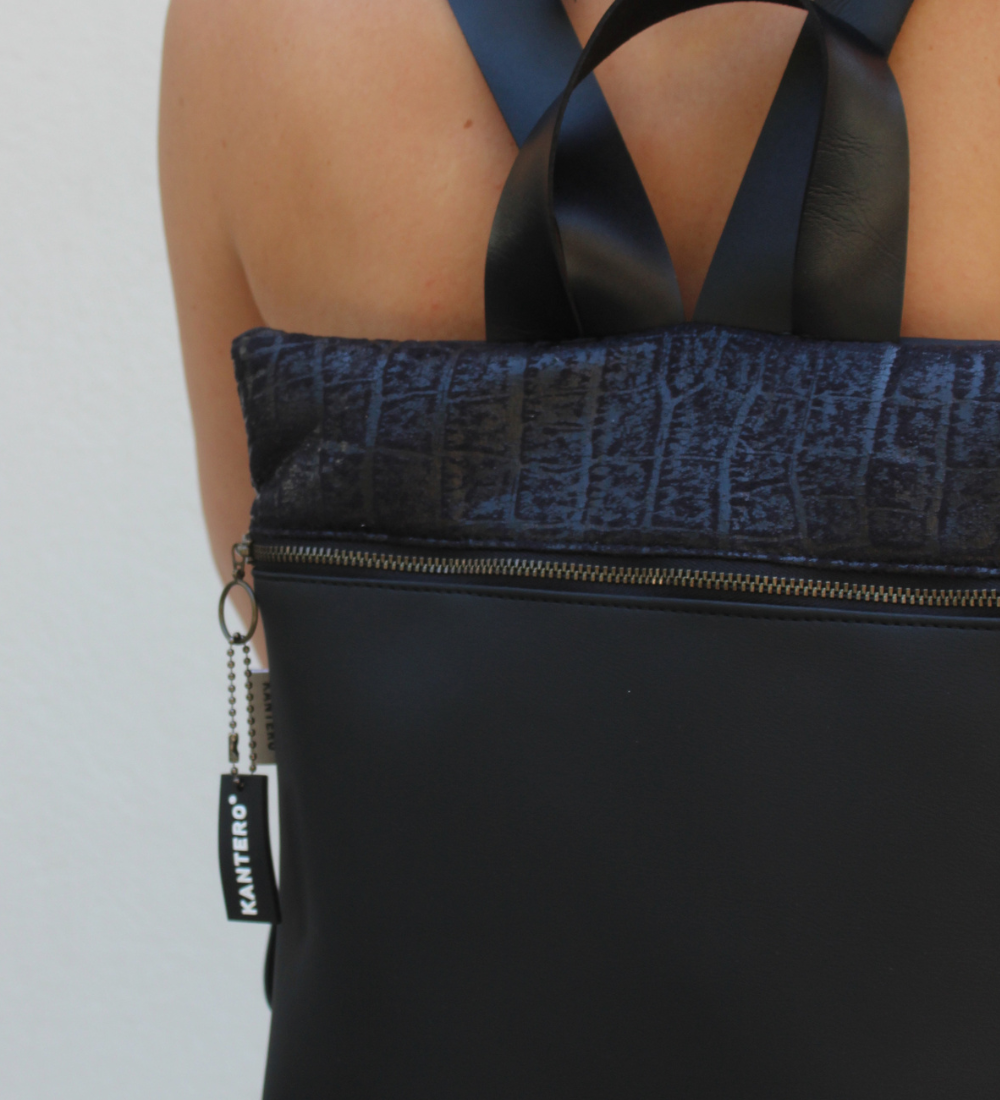 מיני מלבן תנין שחור ושחור