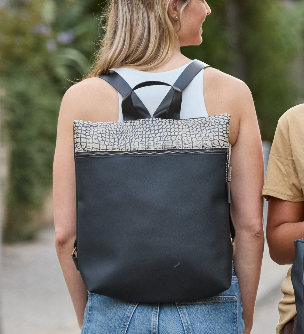 מלבן הדפס תנין ושחור