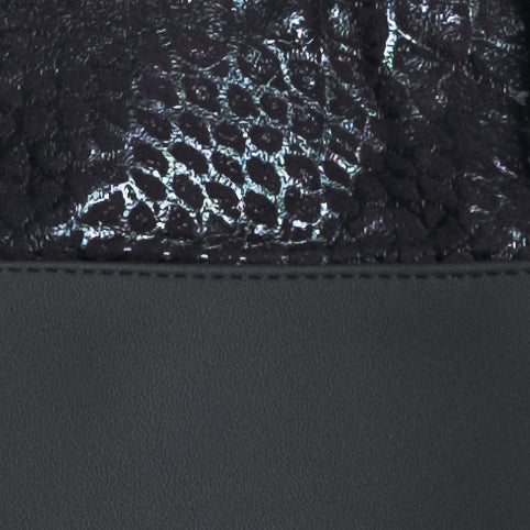 תיק כתף הדפס תנין שחור ושחור