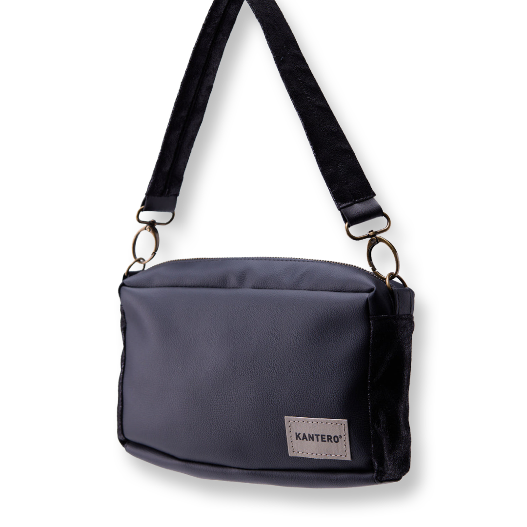 תיק צד קטן EDIT-שחור נצנצים ושחור