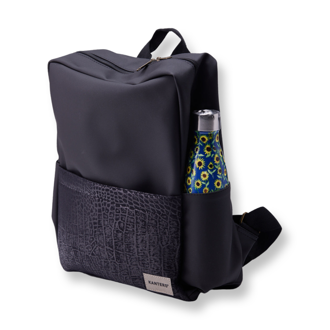 תיק גב וייז הדפס תנין שחור ושחור