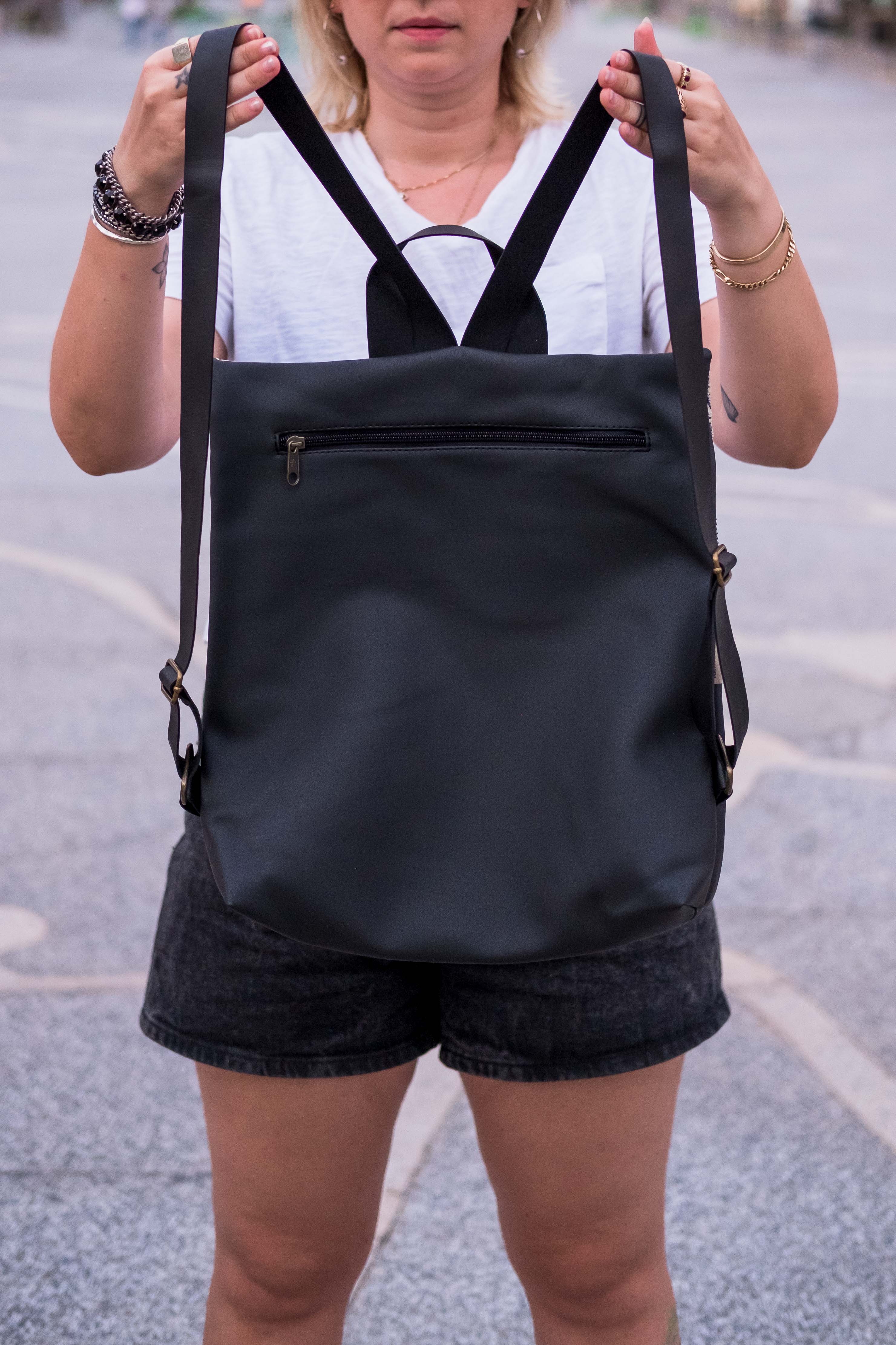 מיני מלבן תנין שחור ושחור