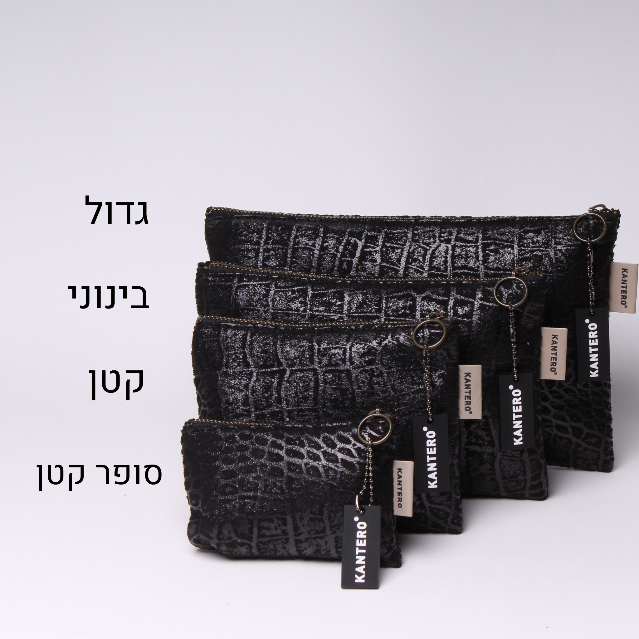 קלאץ' גדול הדפס תנין שחור