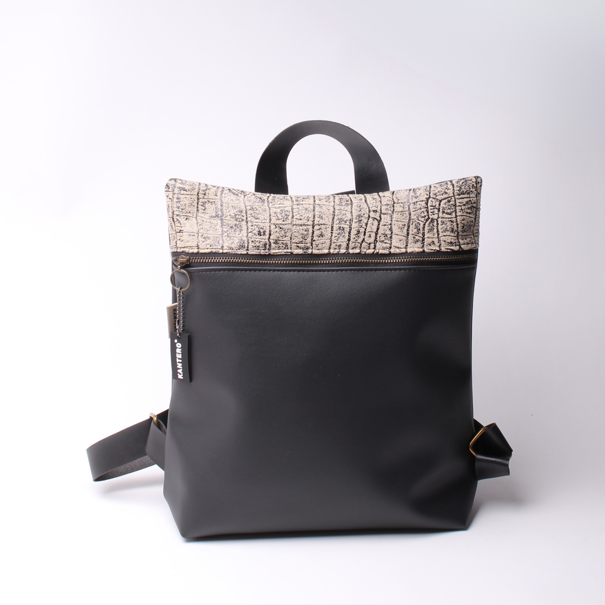 מיני מלבן הדפס תנין ושחור