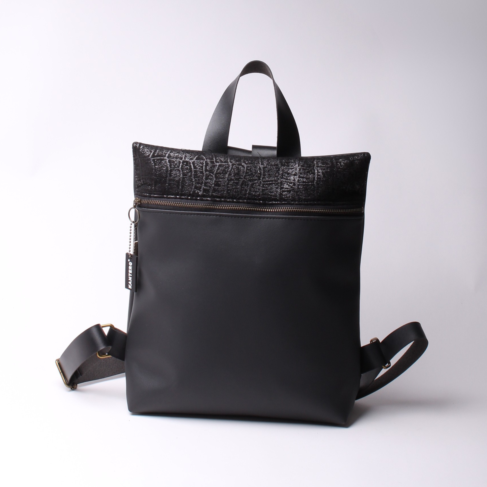 מיני מלבן תנין שחור ושחור