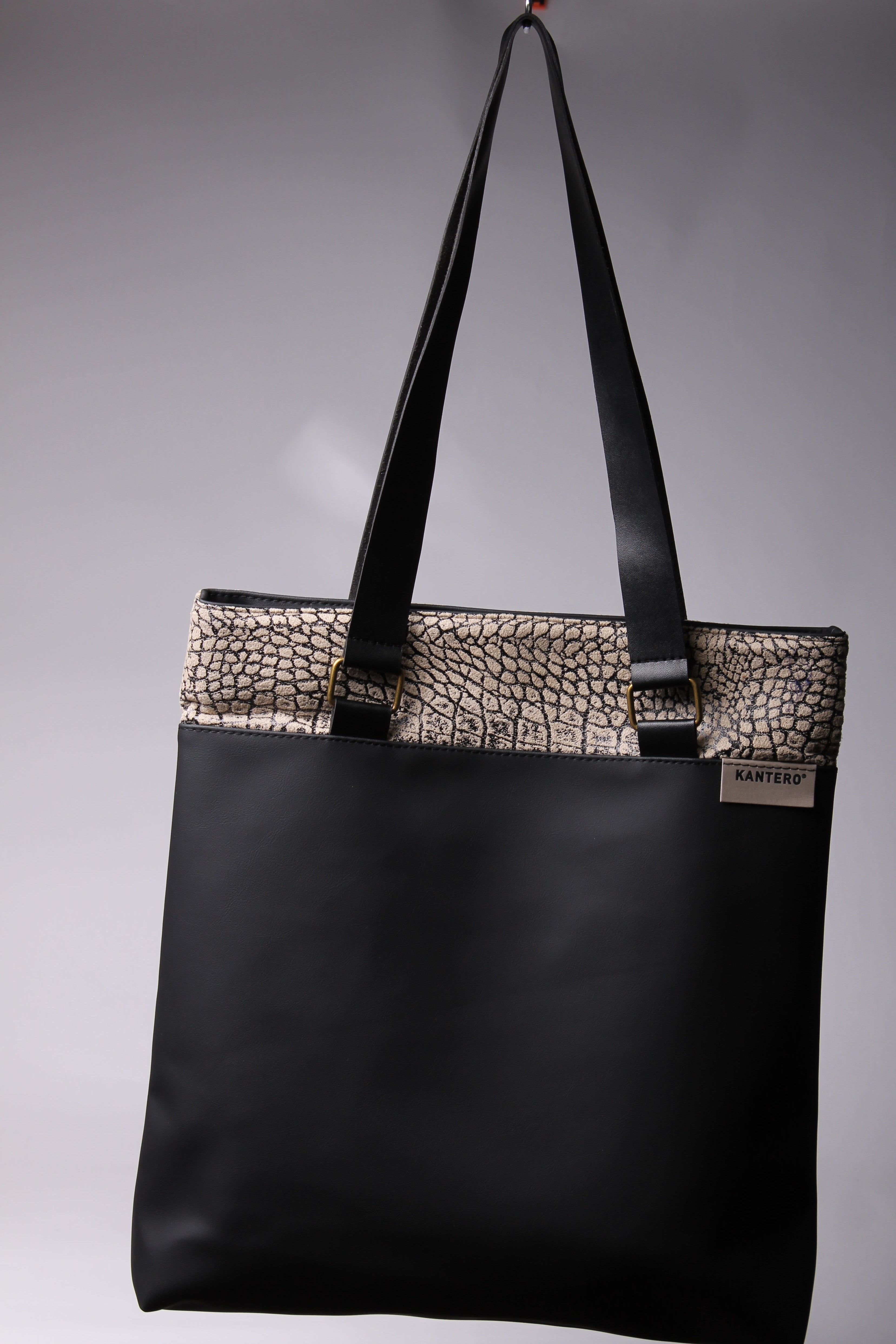 תיק כתף הדפס תנין ושחור