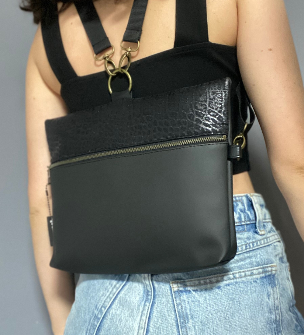 4 ב-1  הדפס תנין שחור ושחור