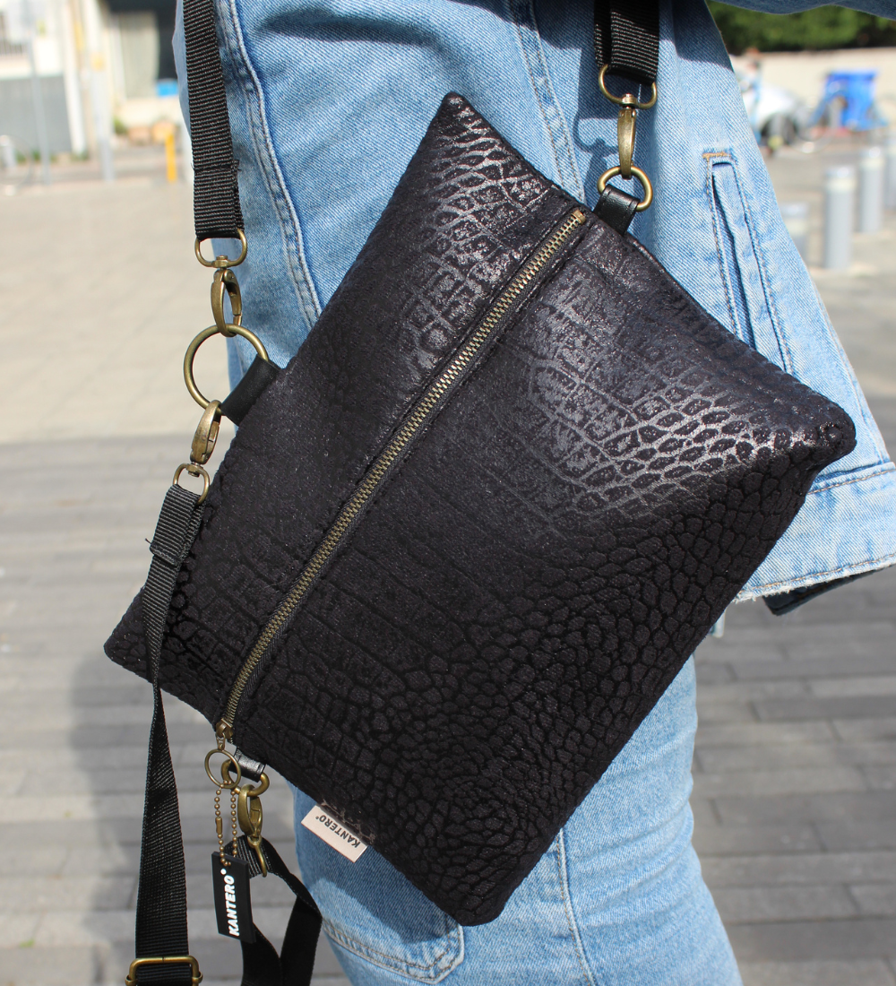 4 ב-1 הדפס תנין שחור