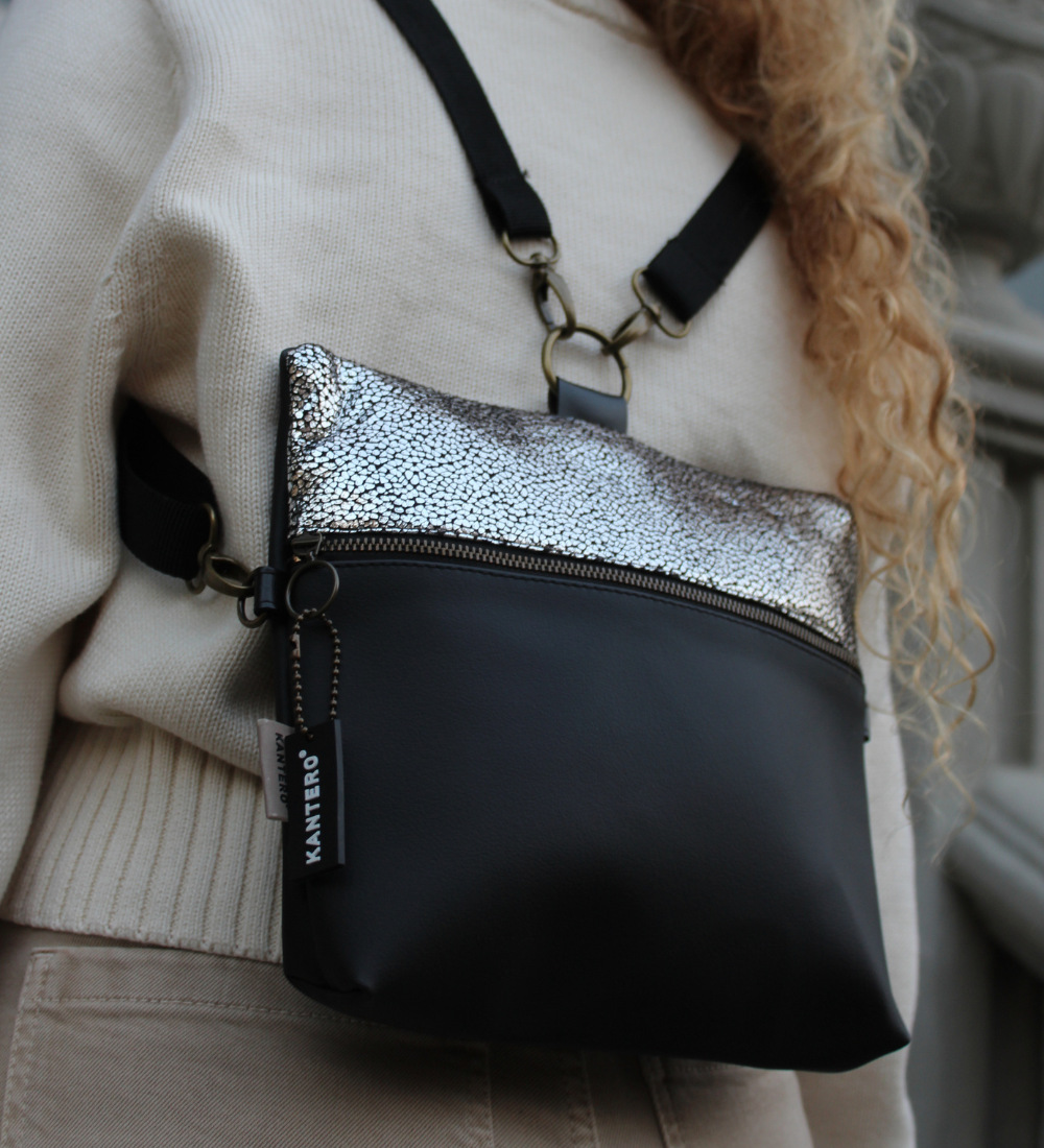 מיני 4 ב-1 נצנצים כסוף כהה ושחור