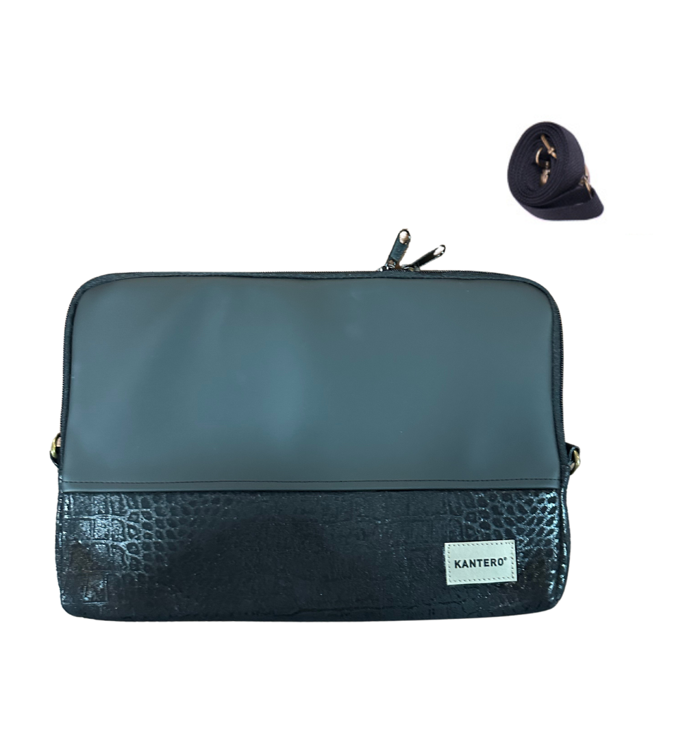 קייס לפטופ הדפס תנין שחור ושחור