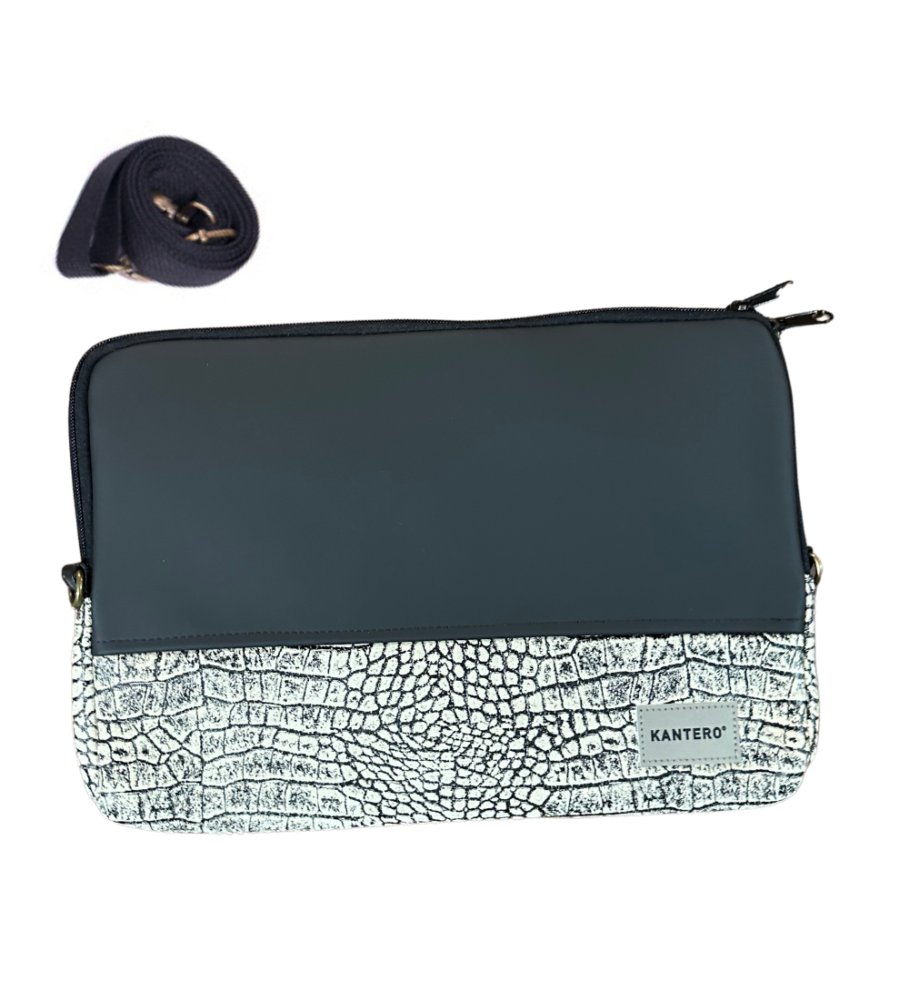 קייס לפטופ הדפס תנין ושחור