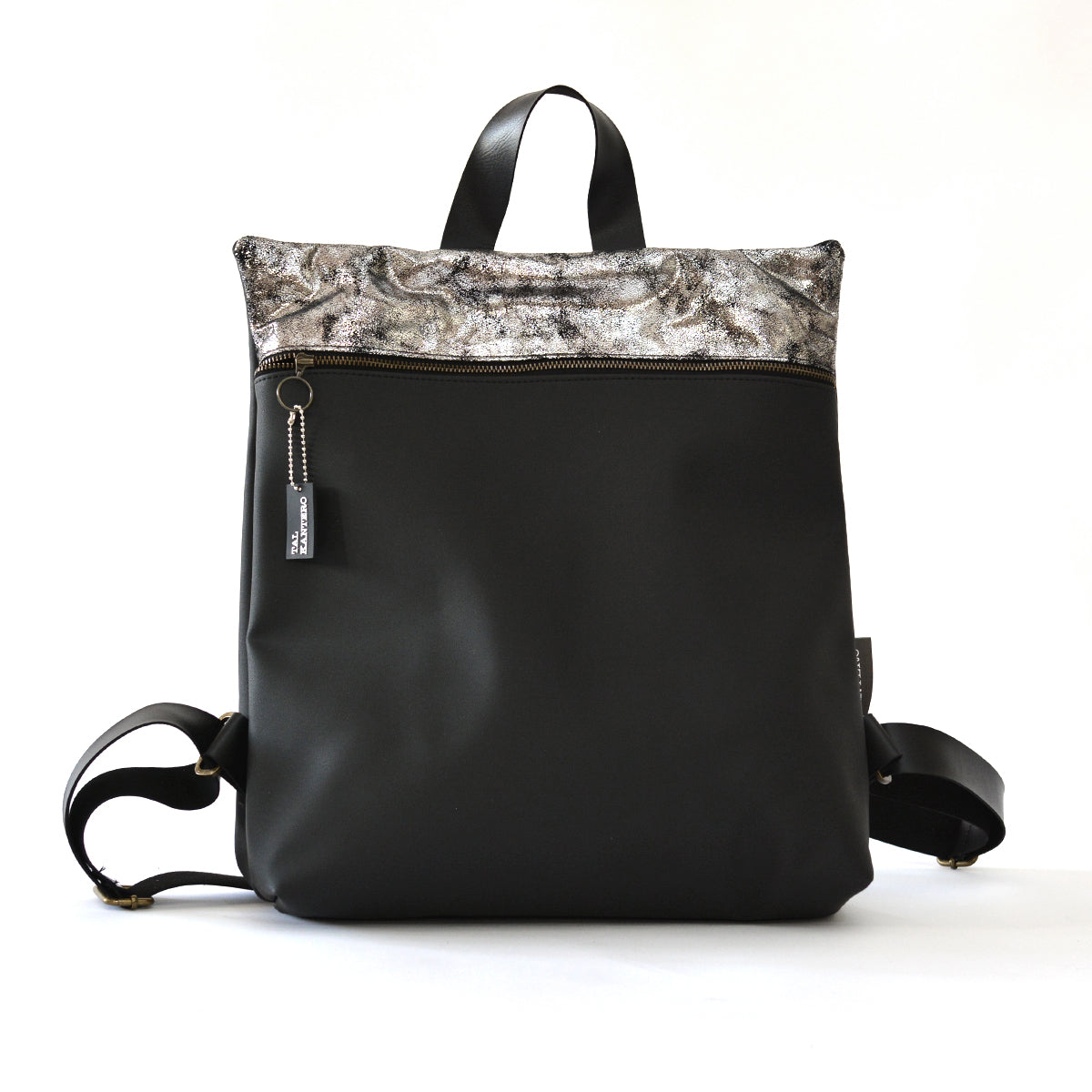 מלבן כסוף משופשף ושחור