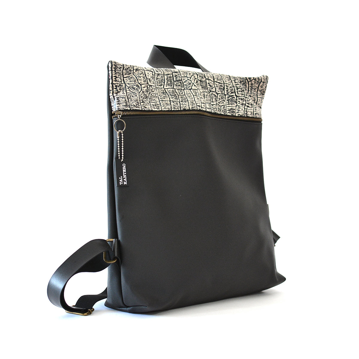 מלבן הדפס תנין ושחור