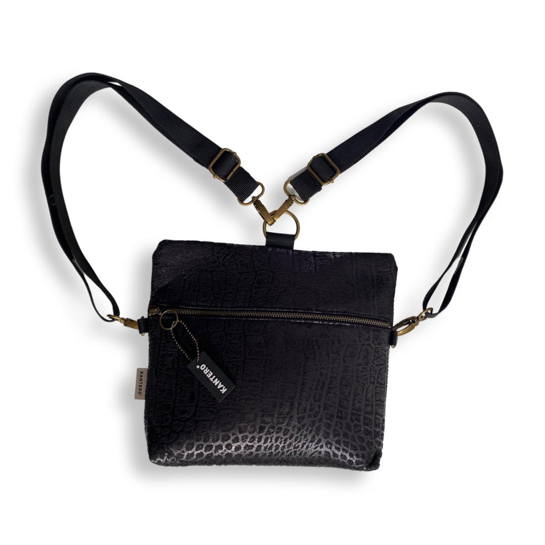 מיני 4 ב-1 הדפס תנין שחור